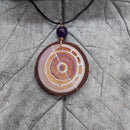 Kronenchakra-Amulett – violett bemalt | Mit Amethyst oder ohne Stein, handgefertigt