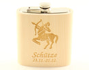 Holzflachmann aus Zirbe "Schütze"