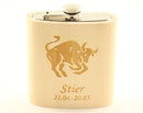 HolzFlachmann aus Zirbe "Stier"