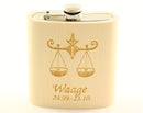 Holz-Flachmann aus Zirbe "Waage"