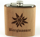 HolzFlachmann aus Zirbe oder Nuss "Bergwasser"